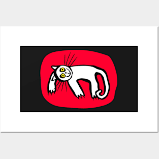 Lazy Cat in Red Posters and Art